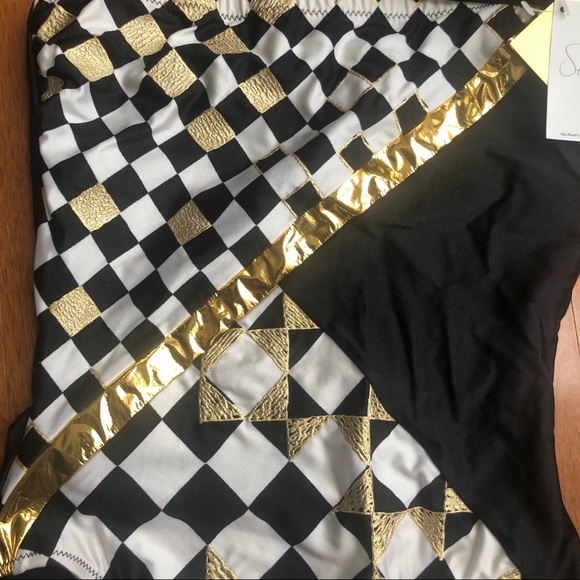 Gottex vintage 80’s gold checkered swimsuit - Picture 3 of 5